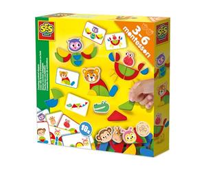SES Creative 14063 Montessori Creating Animal Shapes - Creative Play Kit for Kids Aged 3+ - Safe Materials - Fun and Educational Activity for Developing Shape Recognition and Fine Motor Skills