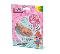 SES Creative 14190 - L.O.L. - Puffy Sticker Bracelets, Mix and Match Your own Charms, with Glitter, Complete Set for Children 6 Years and Older