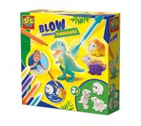 SES Creative 14295 Blow Airbrush Pens - Dinosaurs 3x - Creative Craft Kit for Kids Aged 5+ - Decorate T-Rex, Stegosaurus, and Triceratops with 4 Airbrush Markers