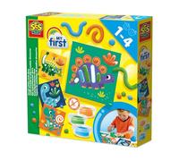 SES Creative 14409 My First Dough Activity Cards Dinos - Creative Play Kit for Kids Aged 1+ - Includes Safe Materials - Explore Dino Fun - Includes Reusable Cards