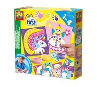 SES Creative 14446 My First Fingerprint Paint Fantasy Figures - Creative Play Kit for Kids Aged 1+ - Safe Materials - Create Fantasy Figures with 10 Easy-to-Clean Finger Paints
