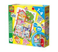 SES Creative 14476 My First Poster with Stickers - Creative Play Kit for Kids Aged 1+ - Large Poster with 100 Stickers to Decorate - Safe Materials - Fun Craft Activity