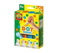 SES Creative 14600 Dot Markers for Kids - Create Dot Art - 4 XXL Dot Markers in Yellow, Orange, Blue, and Green - Washable and Easy to Grip - Fun Activity for Kids Aged 3+