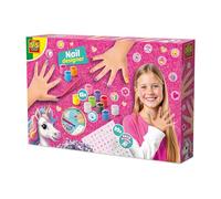 SES Creative 14729 Unicorn Nail Designer - Creative Nail Art Kit for Kids Aged 6+ - Includes 12 Water-Based, Washable Nail Polishes in Vibrant Colors, Pink