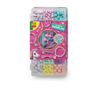 SES Creative 14749 Unicorn Jewelry Bead Set - Create Unique Unicorn-Themed Bracelets and Necklaces for Kids Aged 3+ with 12-Compartment Storage Box