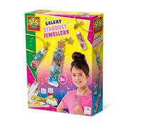 SES Creative 14772 - Galaxy stardust jewellery, magical effect in 3 bottles, real cork stoppers, mix your own colours, complete set for children 5 years and older