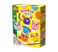 SES Creative 14789 Pom Pom Friends - Creative Craft Kit for Kids Aged 3+ - Create 6 Adorable Animals Pom Poms in Bright Colors