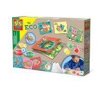 SES Creative 24925 - Eco fingerpaint Cards, Easily Washable, Gluten-Free, Complete Set with Cards, Paper and fingerpaint for Young Children