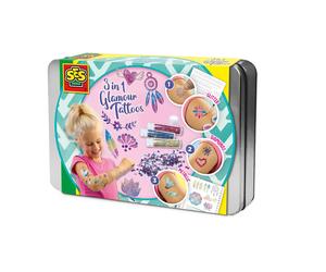 SES Creative 3In1 Glamour Tattoos Set Create Your Own Designs Glitter Gemstones