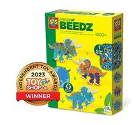 SES CREATIVE Beedz Triceratops Dino Green 1200 Iron-on Beads Mosaic Art Kit - 06405