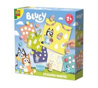 SES Creative Adhesive Pictures with Bluey - Stick Paper Figures with Finger Glue - 6 Sticky Cards and Bluey Paper Shapes - Educational Toy - Age 2+