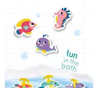 SES Creative 13221 Bath Fishing Game - Turn Bathtime into a Fun Adventure - 8 Colorful Foam Sea Creatures to Catch with a Fishing Rod and Hook - Stimulates Motor Skills and Hand-Eye Coordination