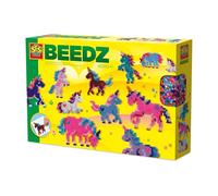 SES Creative Beedz - Unicorn World Ironing Beads Craft Set for Children - Create Pearl Animals with Colourful Beads - Large Pin Plate Included - Creative Craft Kit for Kids Ages 5+