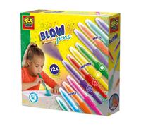 SES Creative - Blow Airbrush Pens - Power Pastel and Perfume Pack of 12 - Blowsticks - Airbrush Set Children - Airbrush Pens for Children - With Wonderful Fragrances - From 5 Years
