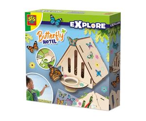 SES Creative Butterfly Hotel Make Your Own Wooden Bee House Bug Shelter Nest Box