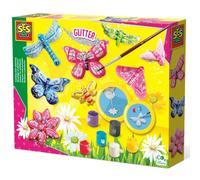 SES Creative 01131 Children's Butterfly Glitter Casting and Painting Set, for 5 years to 9 years , Black