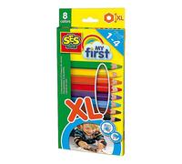 SES Creative Children's My First Coloured Pencils Set, 8 XL Size Mini Colour Pencils Black