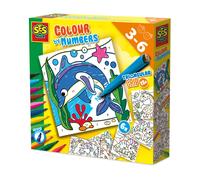 SES Creative Colour By Numbers Activity Set Triangular Safe Grip Colouring Pens