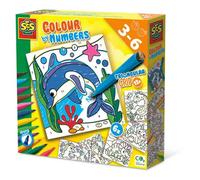 SES Creative Colour By Numbers Activity Set Triangular Safe Grip Colouring Pens