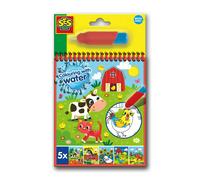 SES Creative Colour with Water Farm Book 00132 – Mess-free, 5 reusable pages, refillable brush, 3+