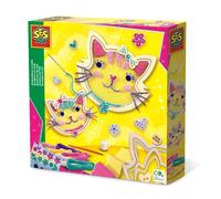 SES Creative Create Your Own Tulle Embroidery Set Cat Shape Arts & Crafts Design