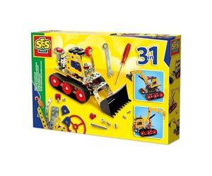 SES Creative - Creator Metal Construction Set - 3 in 1 Construction Vehicles - Jump Package- Promotes the Development of Fine Motor Skills - Gift Idea