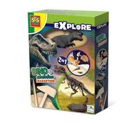 SES Creative Dino and Skeleton Excavation 2-in-1, T-Rex Dig & Build Skeleton Set with Hammer, Chisel and Dinosaur Figure