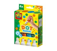SES Creative 14600 Dot Markers for Kids - Create Dot Art - 4 XXL Dot Markers in Yellow, Orange, Blue, and Green - Washable and Easy to Grip - Fun Activity for Kids Aged 3+