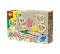 SES Creative Eco Dough Set with Wooden Tools - Natural Modelling Clay Kit for Kids Age 3+, Sustainable Arts & Crafts Play for Boys & Girls