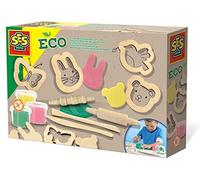 SES Creative Eco Dough Set with Wooden Tools - Natural Modelling Clay Kit for Kids Age 3+, Sustainable Arts & Crafts Play for Boys & Girls