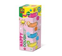 SES Creative Feel Good Happy Vegan Gluten-Free Play Dough, for 1 Year olds, Hot Pink, Light Blue, Orange, Yellow