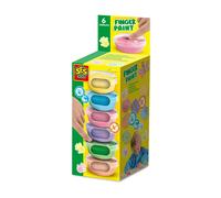 SES Creative 00397 Pastel Finger Paint Set - 6 Soft Colours x 45ml - Washable and Gluten-Free Paints for Kids Aged 2+ - Includes Pastel Orange, Blue, Pink, Green, Yellow, and Lilac