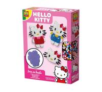SES Creative Hello Kitty Ironing Beads Set, Craft Set, PVC-Free, Made in Holland, for Girls from 5 Years, Various Colours, 1200 Ironing Beads with Plates and Ironing Paper, 14161