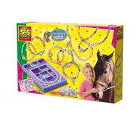 SES Creative I Love Horses Jewellery Studio Set, Beads, Elastic, Cord, Letter Beads and Horse Charms, Makes Necklaces and Bracelets, Includes Sorting Tray, Arts and Crafts for Kids