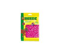 SES Creative 00718 - Iron On Beads, 1000 Neon Pink Beads for Crafting, Fusible Beads Set