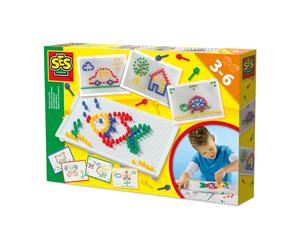 SES Creative Mosaic Peg Board Kids Jigsaw Puzzle Mushroom Nails Educational Toy