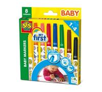 SES Creative My First Baby Markers 8 Colours Child-Friendly Cap Arts Crafts Set