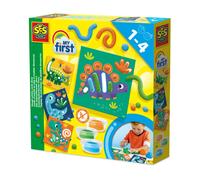 SES Creative 14409 My First Dough Activity Cards Dinos - Creative Play Kit for Kids Aged 1+ - Includes Safe Materials - Explore Dino Fun - Includes Reusable Cards