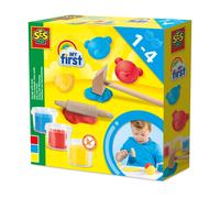 SES Creative Children's My First Modelling Dough with Clay Tools Set, 3 Pots (90g)