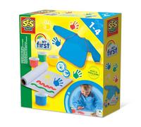 SES Creative My First - Finger Paints Set with Included Apron, Fun Activity Set for Parents and Young Children, Safe, Washable Paint Includes Paints, Paper and Apron for Ages 1 Year and Up