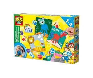SES Creative My First - Fingerpaint Handprint Animals, Make Animals with Your Hand Print and Stickers, Hypo Allergencic, Safe, Washable, Boys and Girls Ages 1 and Up