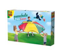 SES Creative Parachute Set with Flying Toucan, Play With 2-6 Children, Indoor Outdoor Game for Active Fun, Bounce the Toucan and Watch it Fly