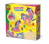 SES Creative Diamond Painting Kit 14726 Unicorn – Decorate 5 Cards, Kids 3+ – Multicolor, 1 Pack