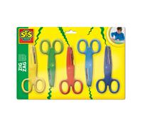 SES Creative 00839 Zigzag Scissors Set for Kids, 5 Patterns