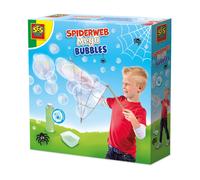 SES Creative 02322 - Spiderweb mega bubbles, super strong bubbles, bubble tool made of wood, fun activity for children