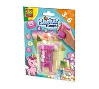 SES Creative Sticker Stamper Fantasy Animals, 160 Stickers with 10 Designs, 6 Themed Cards, Ages 3-6 Years