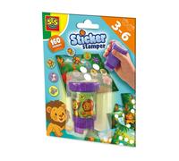 SES Creative - Sticker Stamper Jungle Animals - Kids Craft Set with 160 Animal Stickers & 6 Activity Cards - Creative Stamping Fun for Ages 3+