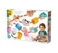 SES Creative - Tiny Talents - Sensory beads - Farm animals - Sensory toy - Montessori toy from 1 year - Safe chain - From 18 months