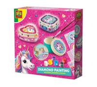 SES Creative 14138 Unicorn - Diamond Painting Wooden Jewelry Boxes - Creative Craft Kit for Kids Aged 5+ - Decorate 3 Wooden Boxes