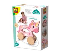 SES Creative Wooden Push and Pull Along Walking Activity 2in1 Infant Toddler Toy
